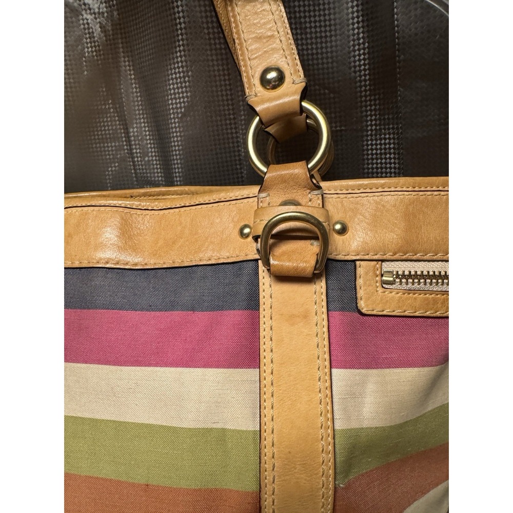 Vintage Y2K COACH Iconic Y2K Legacy Oxford Stripe Slim Pocket Tote 10760 RARE - Picture 13 of 16